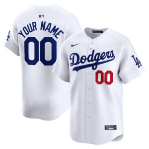 Men's Nike White Los Angeles Dodgers Home Limited Custom Jersey