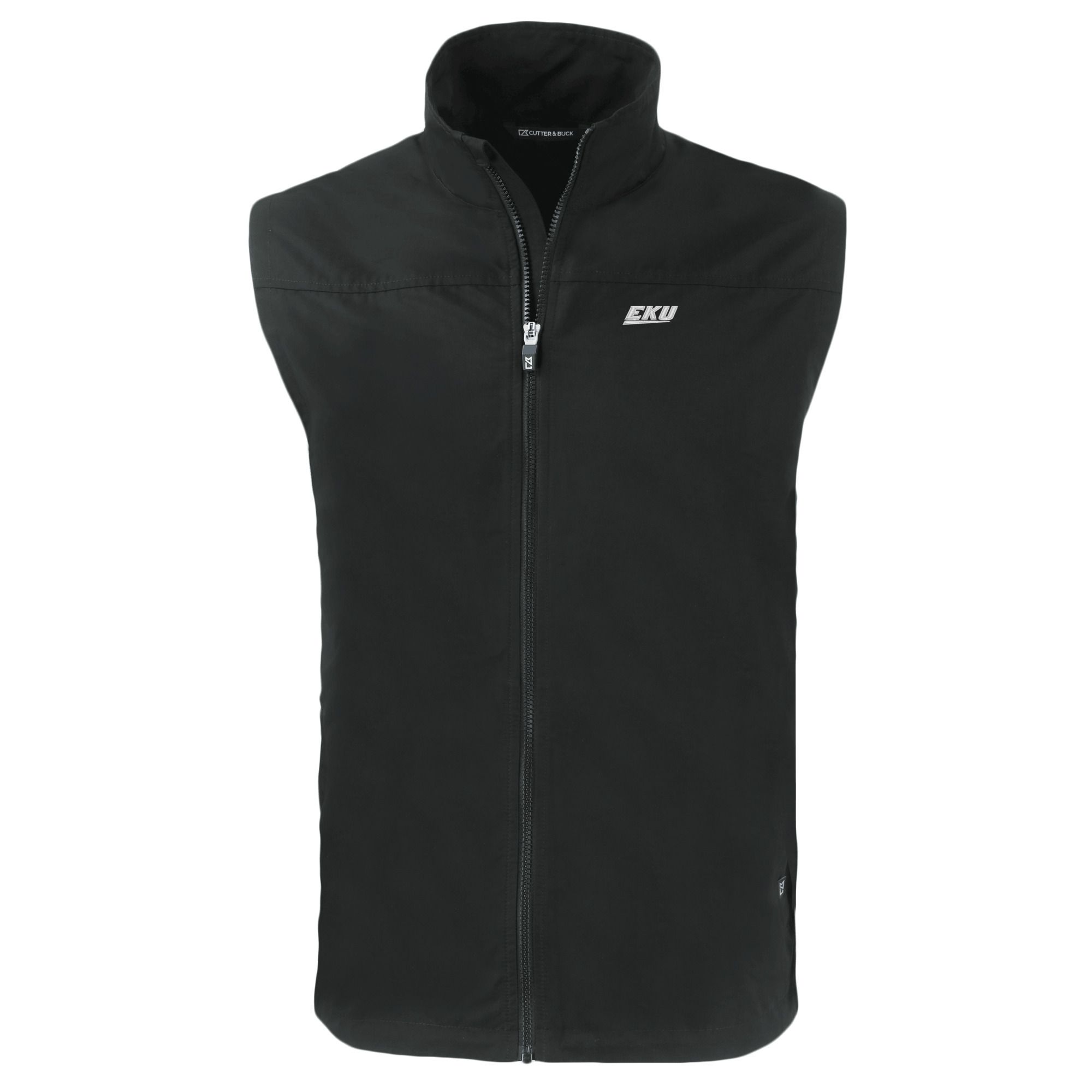 Men's Cutter & Buck Black Eastern Kentucky Colonels Charter Eco Recycled Full-Zip Vest - Image 6