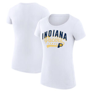 Women's G-III 4Her by Carl Banks  White Indiana Pacers Filigree Logo Fitted T-Shirt