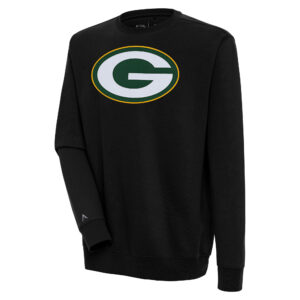 Men's Antigua  Black Green Bay Packers Victory Pullover Sweatshirt