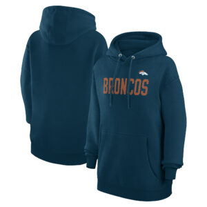 Women's G-III 4Her by Carl Banks  Navy Denver Broncos Dot Print Pullover Hoodie