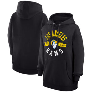 Women's G-III 4Her by Carl Banks Black Los Angeles Rams City Graphic Team Fleece Pullover Hoodie