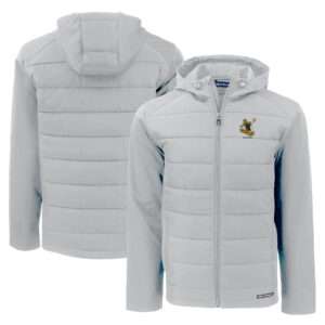 Men's Cutter & Buck Gray Pittsburgh Steelers Throwback Evoke Hybrid Eco Softshell Recycled Full-Zip Hoodie Jacket