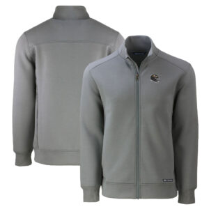 Men's Cutter & Buck Gray Baltimore Ravens Helmet Roam Eco Recycled Full-Zip Jacket