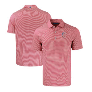 Men's Cutter & Buck  Red/White Cleveland Guardians Stars & Stripes Forge Eco Double Stripe Stretch Recycled Polo