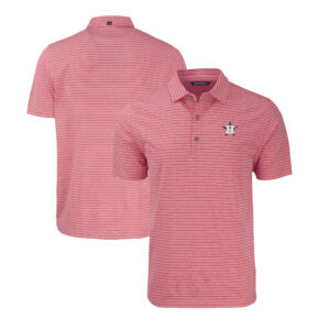 Men's Cutter & Buck  Heather Red Houston Astros Stars & Stripes Big & Tall Forge Eco Heather Stripe Stretch Recycled Polo