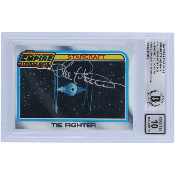 Lorne Peterson Star Wars Autographed 1980 Topps The Empire Strikes Back #141 BGS Authenticated 10 Card - Image 7