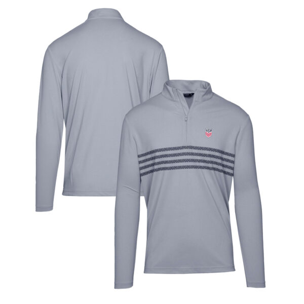Men's Levelwear Gray USMNT Asher Quarter-Zip Pullover Top