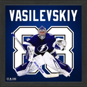 Highland Mint Andrei Vasilevskiy Tampa Bay Lightning 13'' x 13'' Impact Jersey Framed Photo