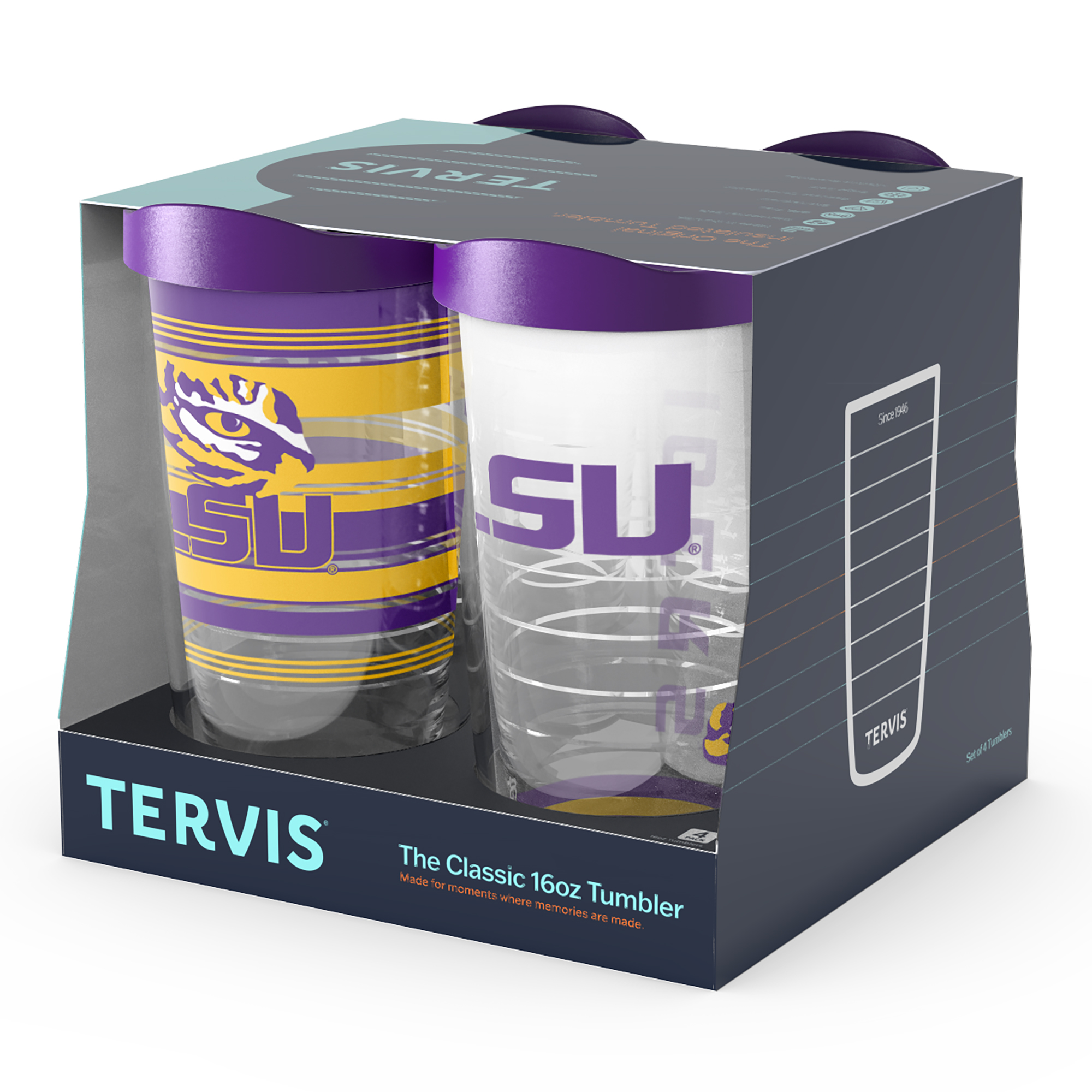 Tervis LSU Tigers Four-Pack 16oz. Classic Tumbler Set - Image 4