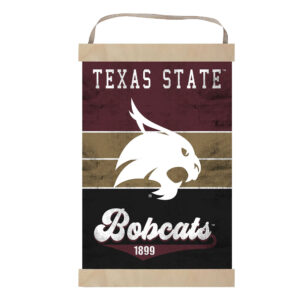 Texas State Bobcats Reversible Retro Logo Banner Sign