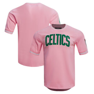 Men's Pro Standard  Pink Boston Celtics Classic Chenille Double Knit T-Shirt