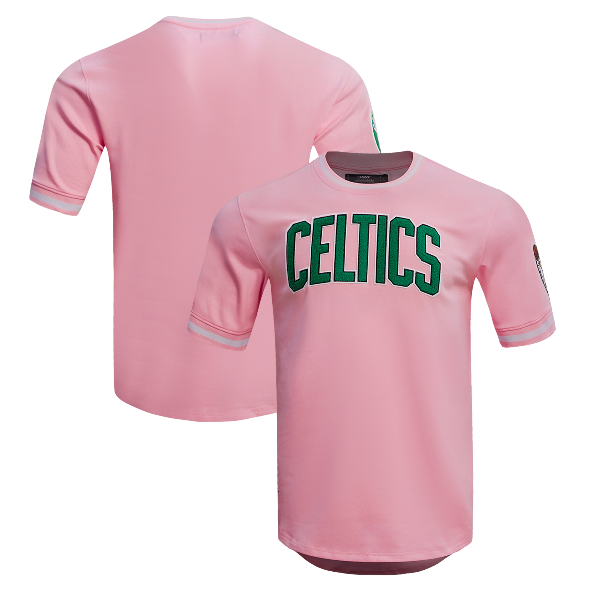 Men's Pro Standard Pink Boston Celtics Classic Chenille Double Knit T-Shirt