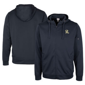 Unisex Cutter & Buck Navy Frisco RoughRiders Clique Lift Eco Performance Full-Zip Hoodie