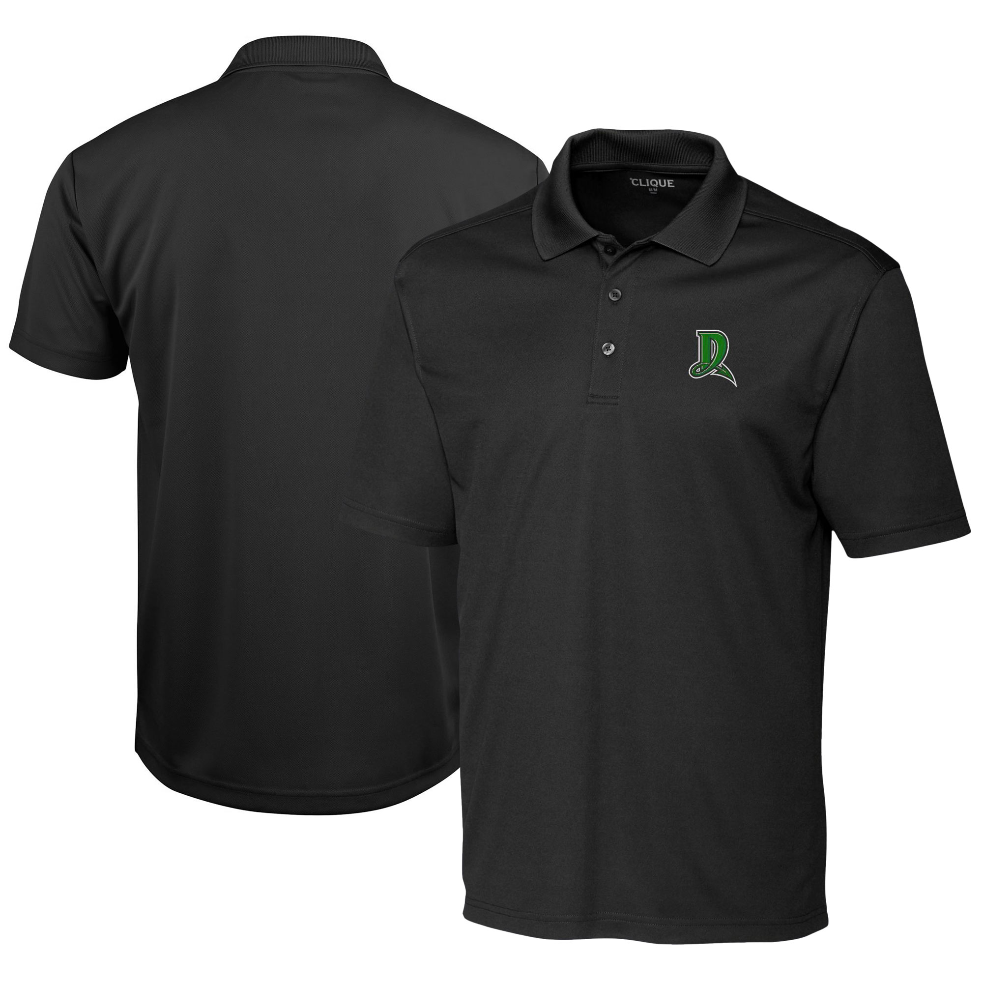 Men's Cutter & Buck Black Dayton Dragons Clique Spin Eco Performance Pique Polo