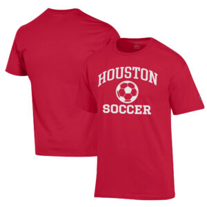 Men's Champion Red Houston Cougars Soccer Icon T-Shirt