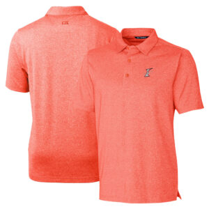 Men's Cutter & Buck Heather Orange Albuquerque Isotopes Forge Heathered Stretch Polo