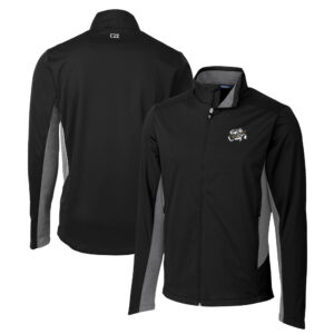 Men's Cutter & Buck Black Omaha Storm Chasers Navigate Softshell Full-Zip Jacket