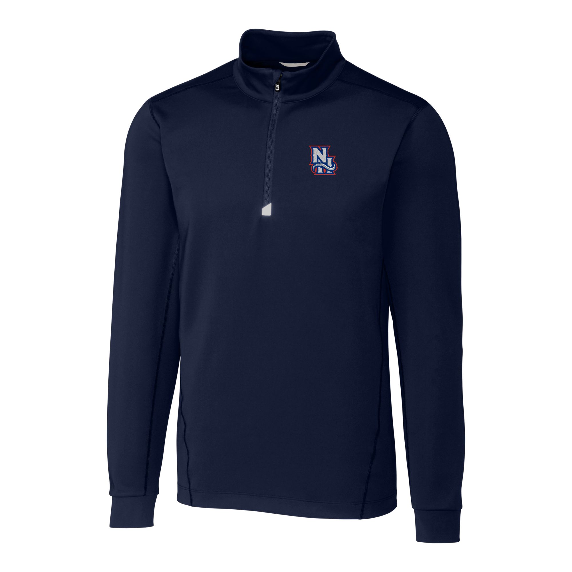 Men's Cutter & Buck Navy New Hampshire Fisher Cats Traverse Stretch Quarter-Zip Pullover Top - Image 3