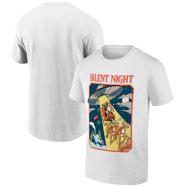 Men's Ripple Junction Steven Rhodes White Silent Night Holiday Graphic T-Shirt