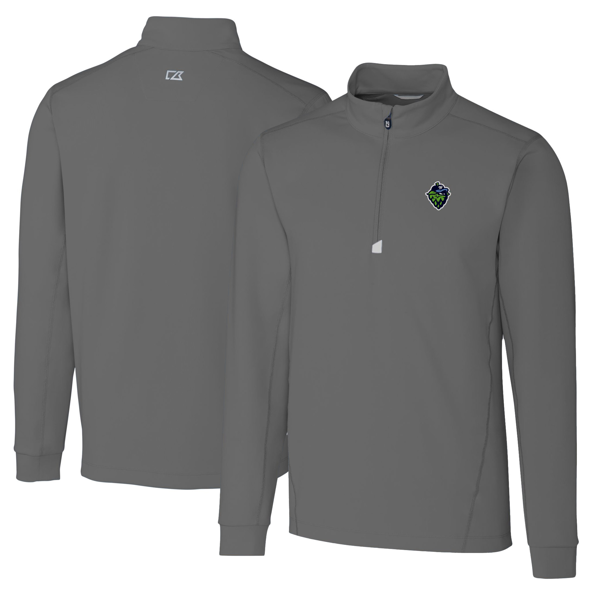 Men's Cutter & Buck Gray Hillsboro Hops Big & Tall Traverse Stretch Quarter-Zip Top