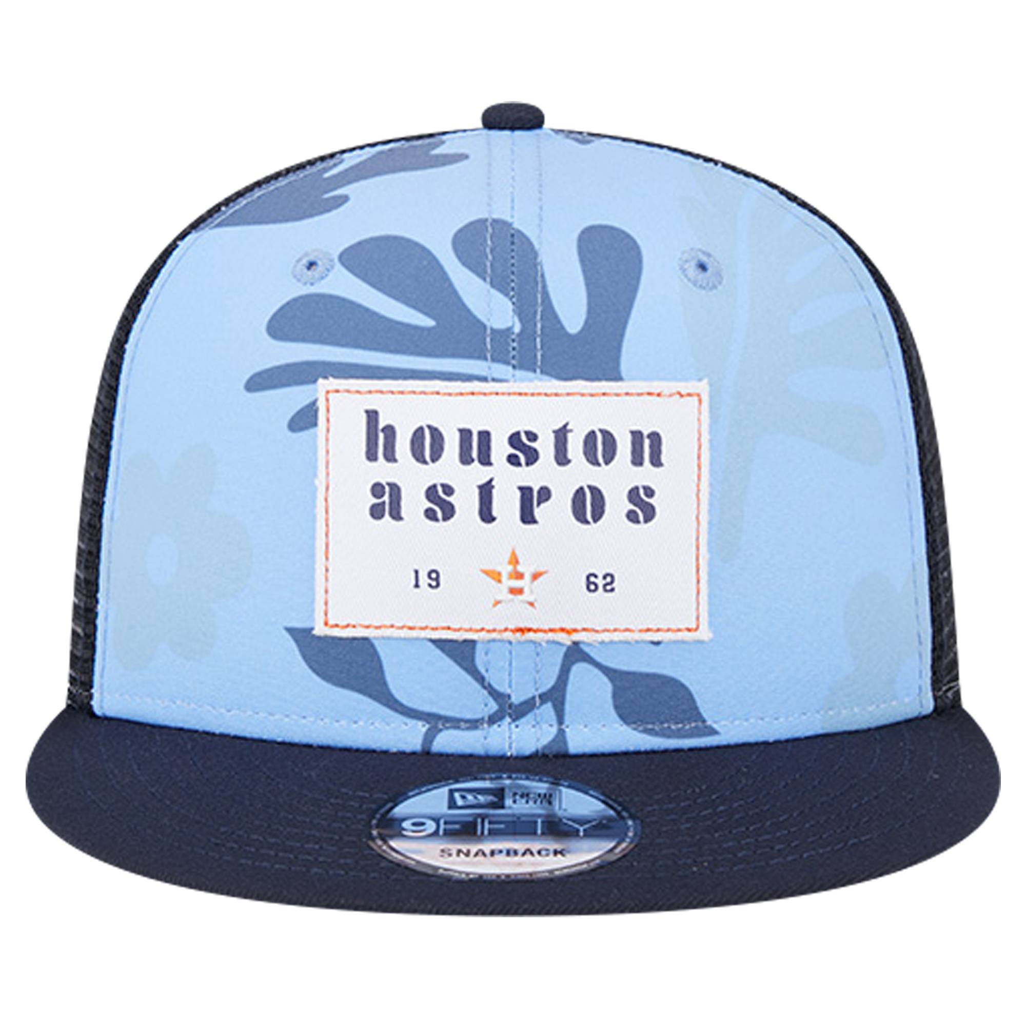 Men's New Era Navy Houston Astros Bikini Bottom Trucker 9FIFTY Snapback Hat - Image 6