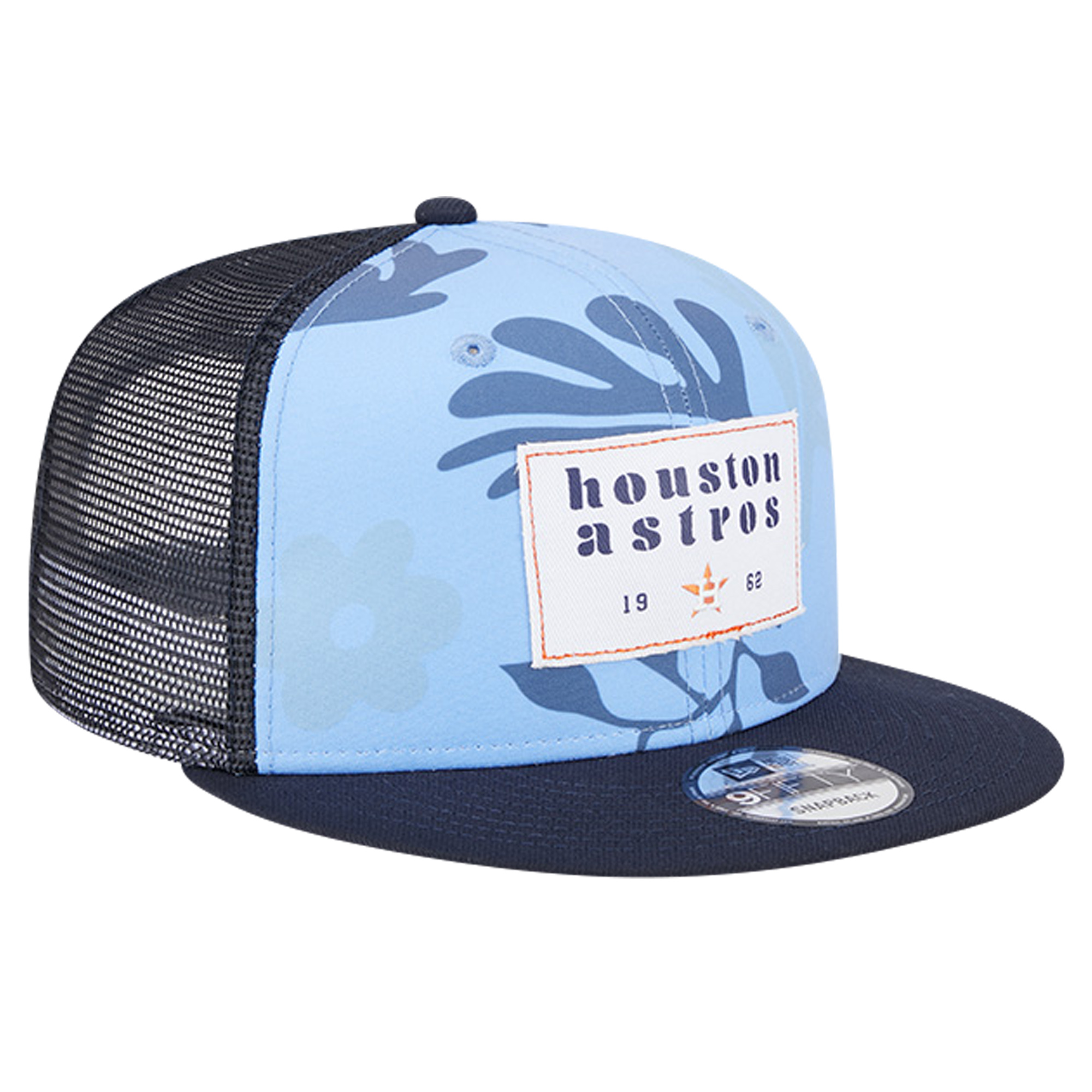 Men's New Era Navy Houston Astros Bikini Bottom Trucker 9FIFTY Snapback Hat - Image 14