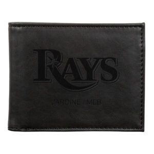 Black Tampa Bay Rays Laser-Engraved Billfold Wallet