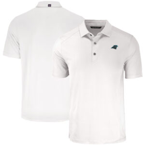 Men's Cutter & Buck White Carolina Panthers  Forge Eco Stretch Recycled Polo