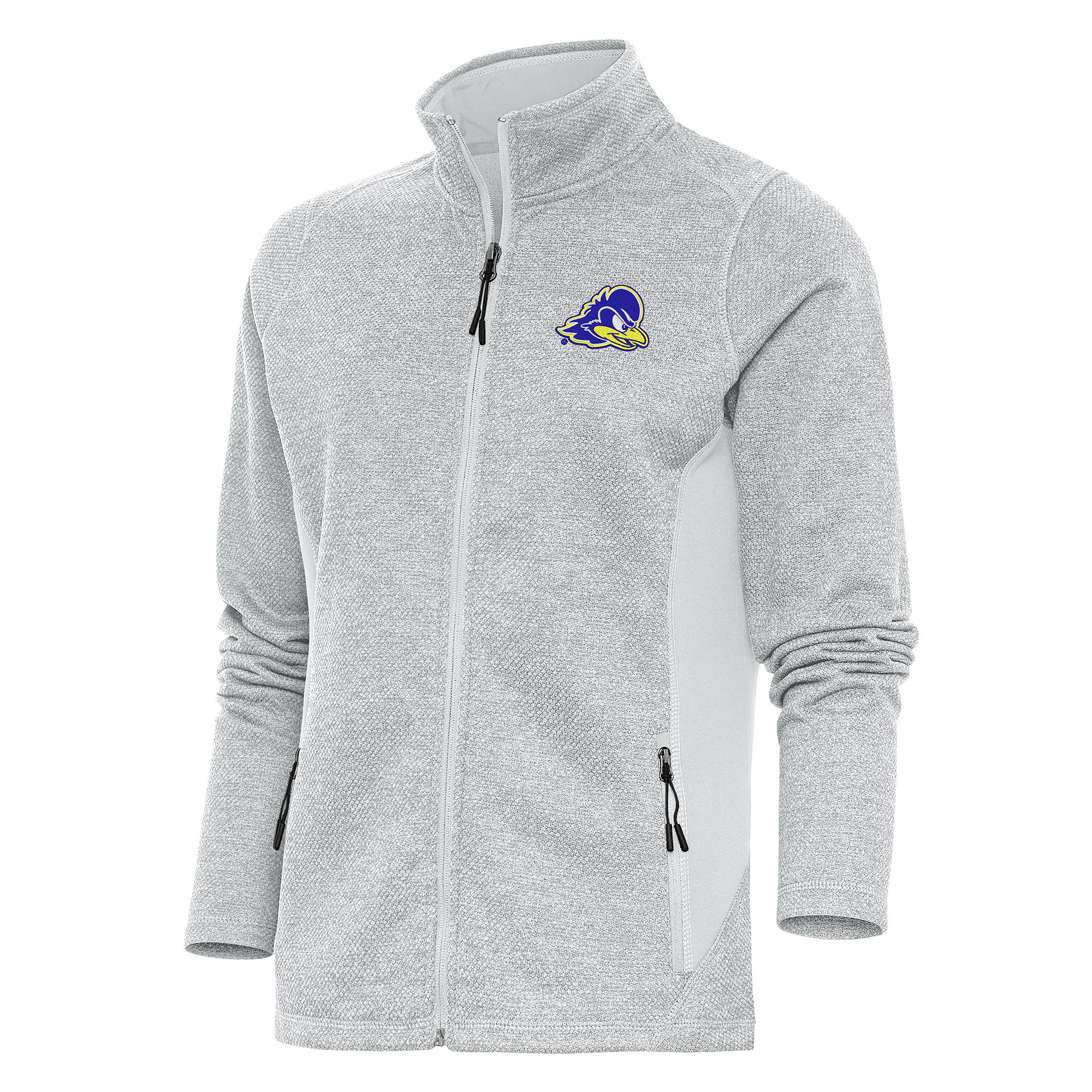 Women's Antigua Gray Delaware Fightin' Blue Hens Course Full-Zip Jacket