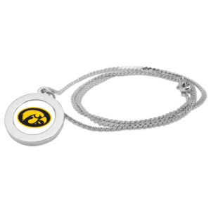 Silver Iowa Hawkeyes Pendant Necklace
