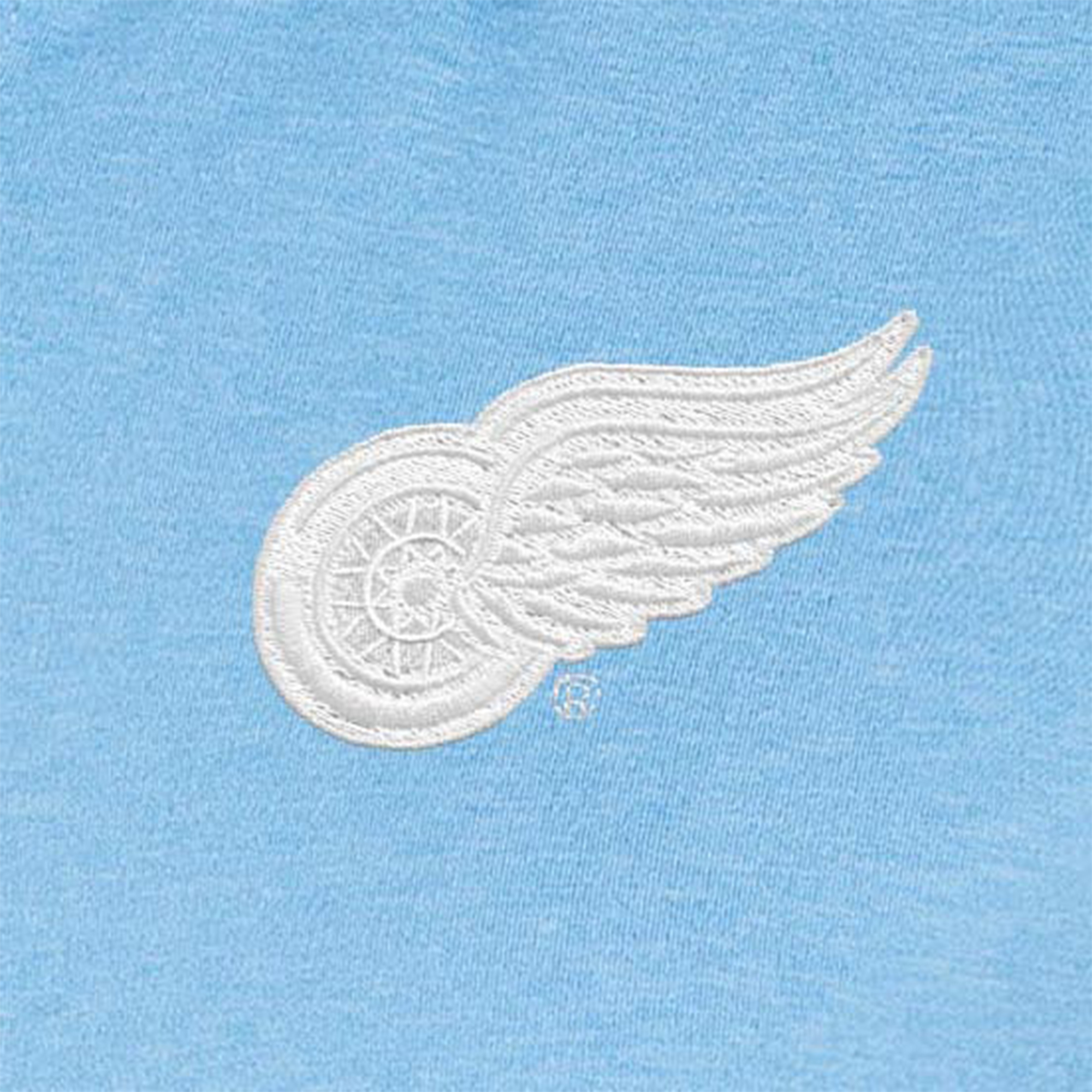 Women's Antigua Light Blue Detroit Red Wings White Logo Matter Polo - Image 3