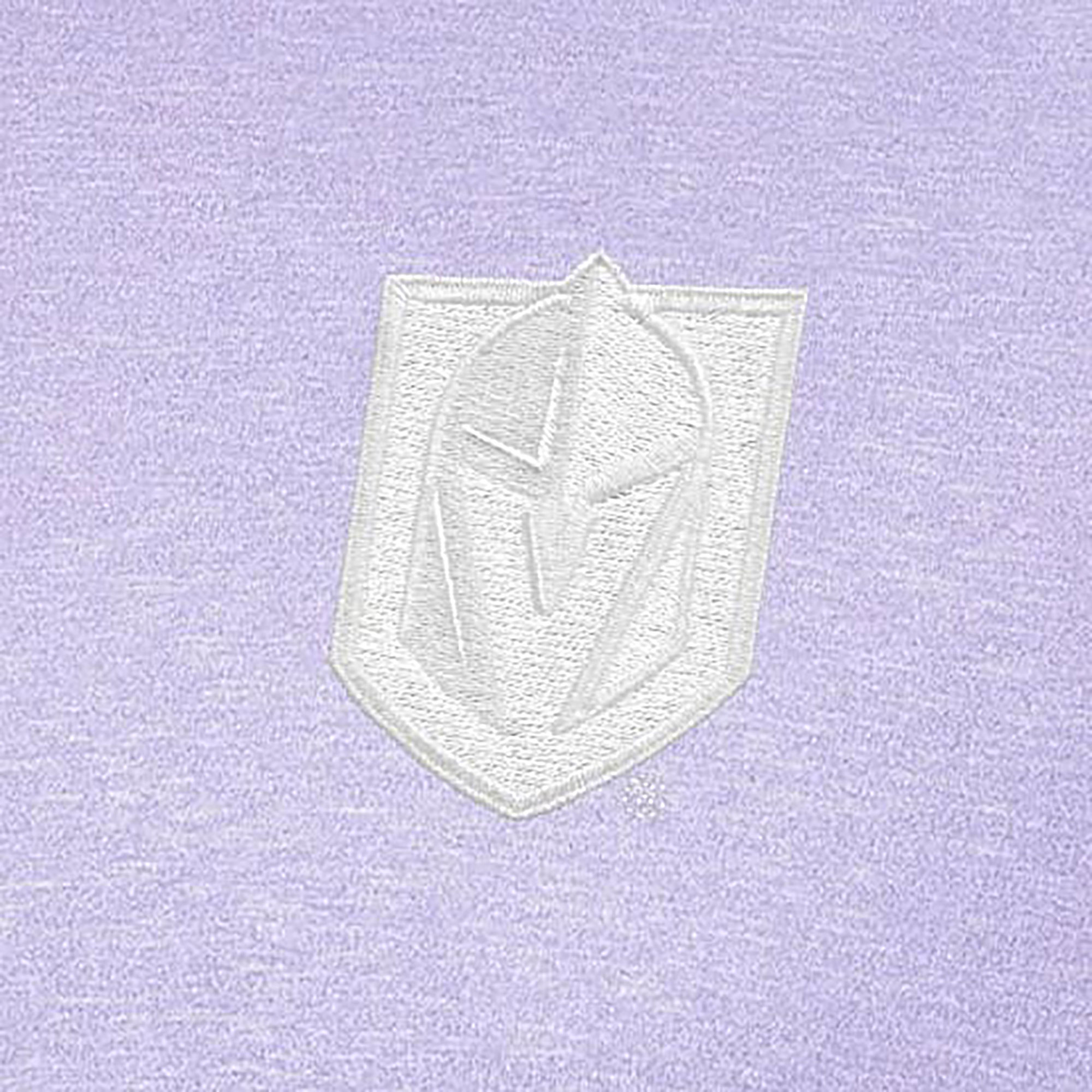 Men's Antigua Lavender Vegas Golden Knights White Logo Par 3 Polo - Image 5