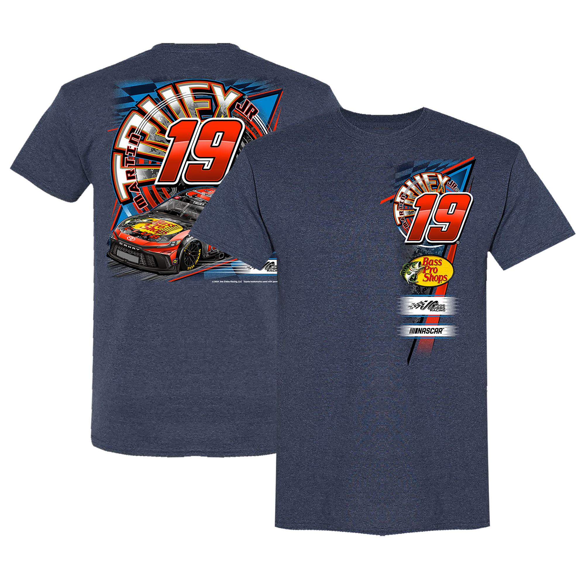 Men's Joe Gibbs Racing Team Collection Navy Martin Truex Jr Bass Pro Shops Car T-Shirt