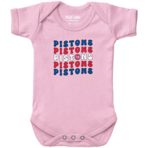 Newborn & Infant Chad & Jake  Light Pink Detroit Pistons Groovy Bodysuit