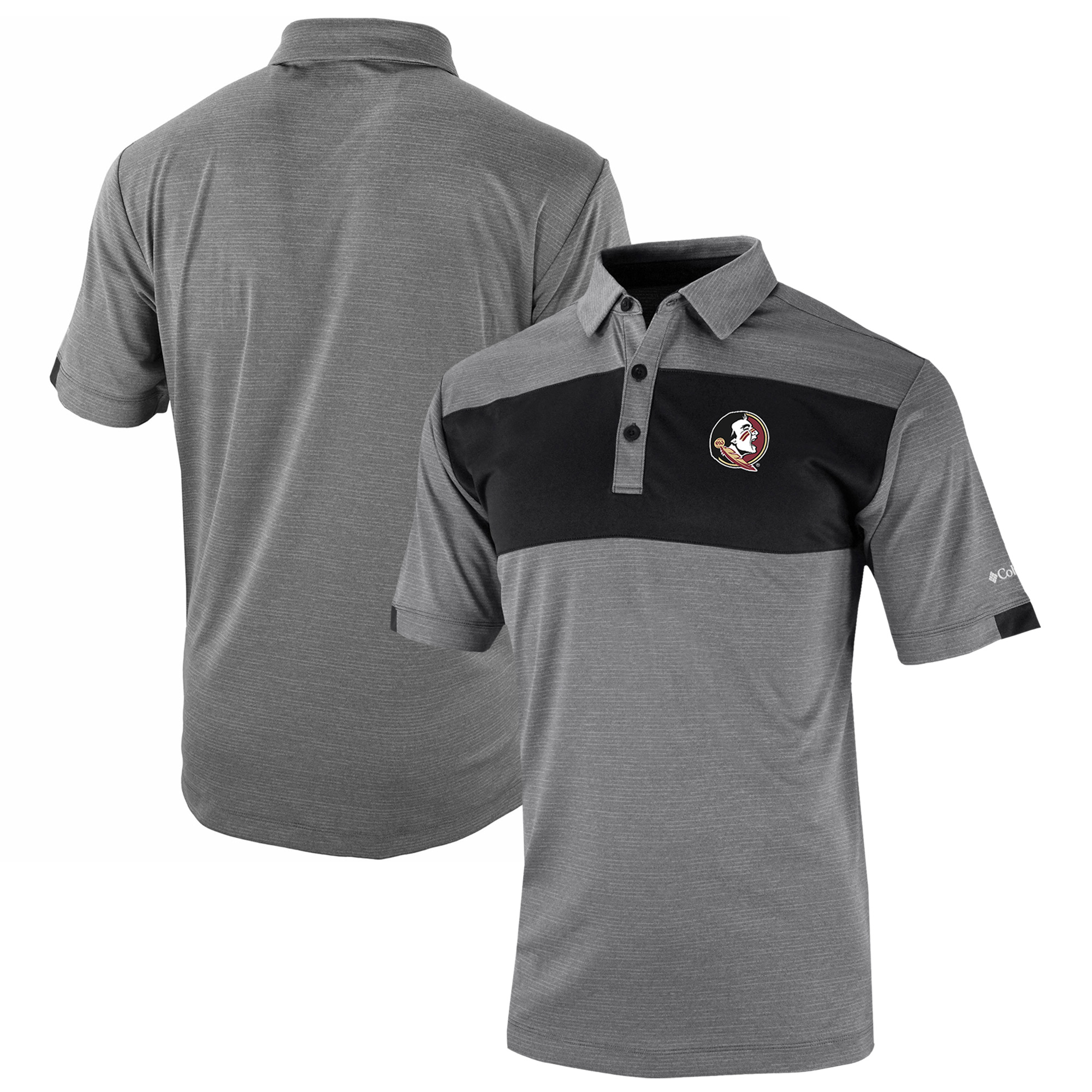 Men's Columbia Black Florida State Seminoles Omni-Wick Total Control Polo - Image 2