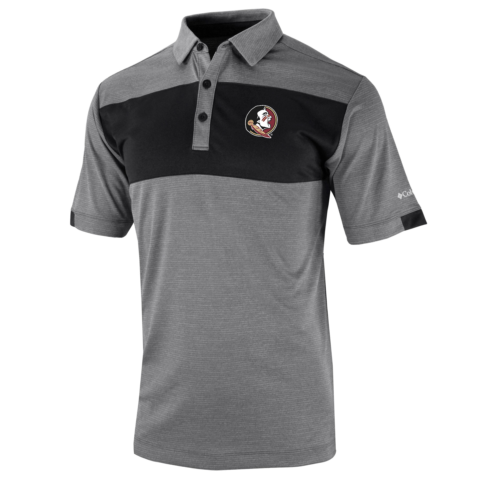 Men's Columbia Black Florida State Seminoles Omni-Wick Total Control Polo - Image 3