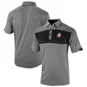 Men's Columbia  Black Florida State Seminoles Omni-Wick Total Control Polo