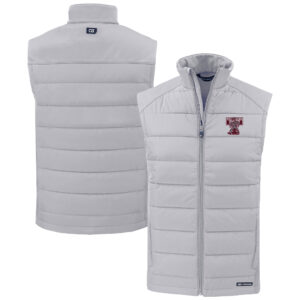 Men's Cutter & Buck  Gray Texas A&M Aggies Vault Evoke Hybrid Eco Softshell Recycled Full-Zip Vest