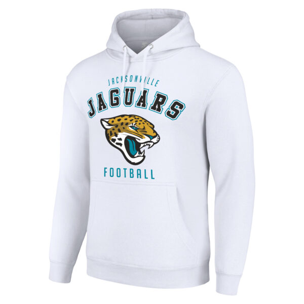 Unisex Starter White Jacksonville Jaguars Logo Pullover Hoodie - Image 6