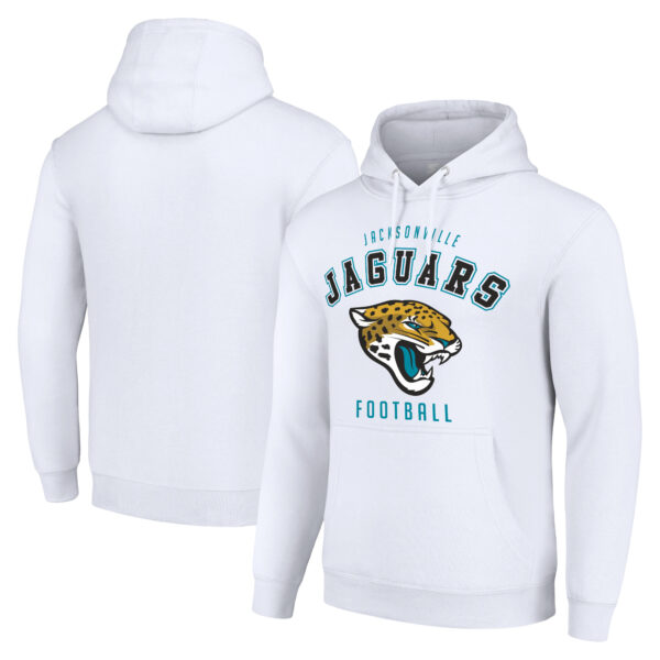 Unisex Starter White Jacksonville Jaguars Logo Pullover Hoodie