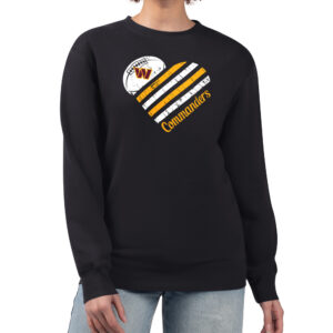 Women's G-III 4Her by Carl Banks  Black Washington Commanders Heart Graphic Fleece Pullover Sweatshirt