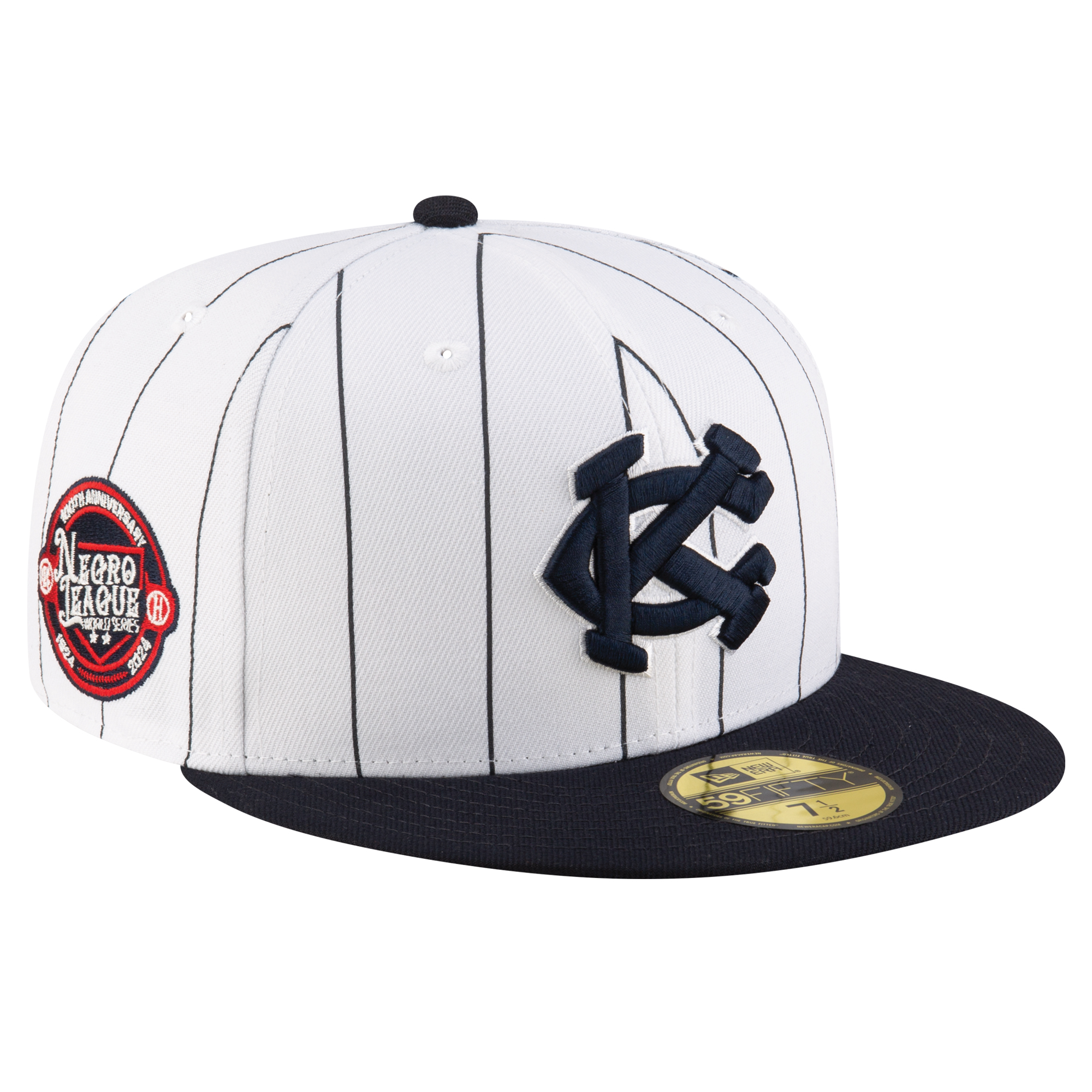 Men's New Era White/Navy Kansas City Monarchs 2024 Turn Back The Clock 59FIFTY Fitted Hat