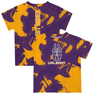 Infant Vive La Fete Purple/Yellow UAlbany Great Danes Marble Print T-Shirt