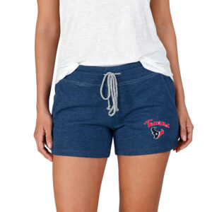 Women's Concepts Sport Navy Houston Texans Mainstream Terry Tri-Blend Lounge Shorts