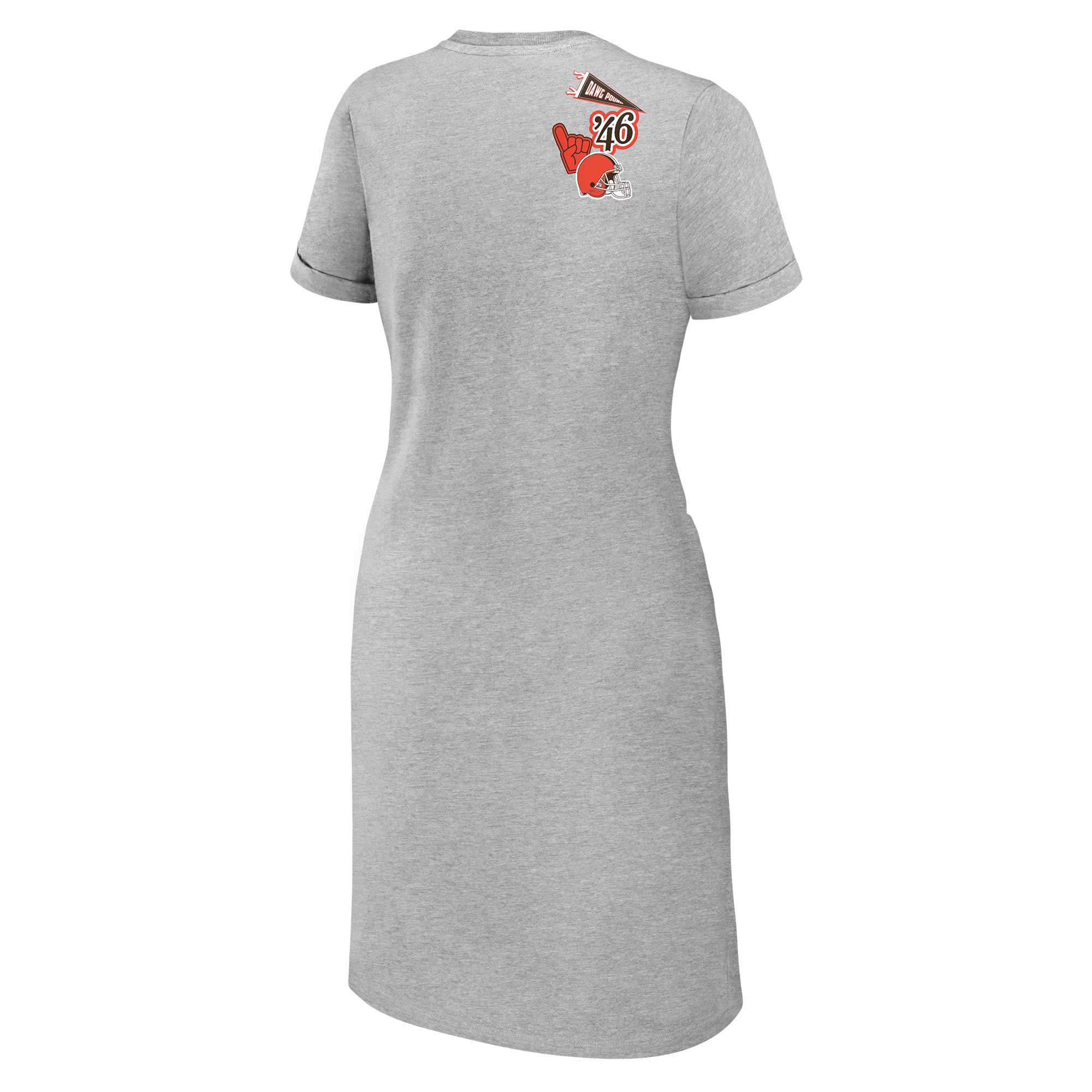 Women's WEAR by Erin Andrews Heather Gray Cleveland Browns Knotted T-Shirt Dress - Image 7