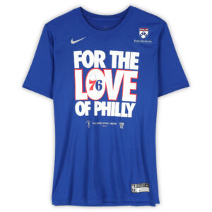 Joel Embiid Philadelphia 76ers Player-Worn Royal T-Shirt from the 2024 NBA Playoffs - Size 3XLT