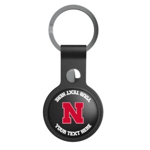 Keyscaper Black Nebraska Huskers Personalized AirTag Holder