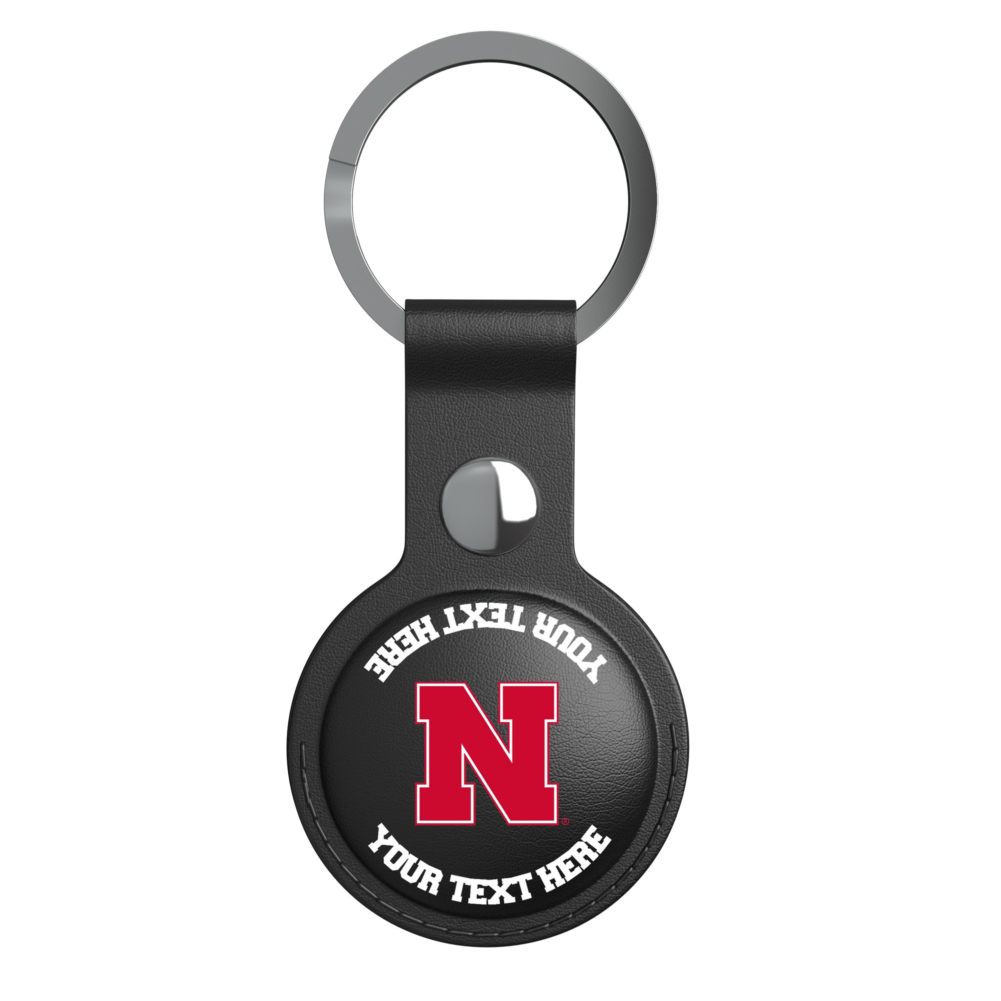 Keyscaper Black Nebraska Huskers Personalized AirTag Holder
