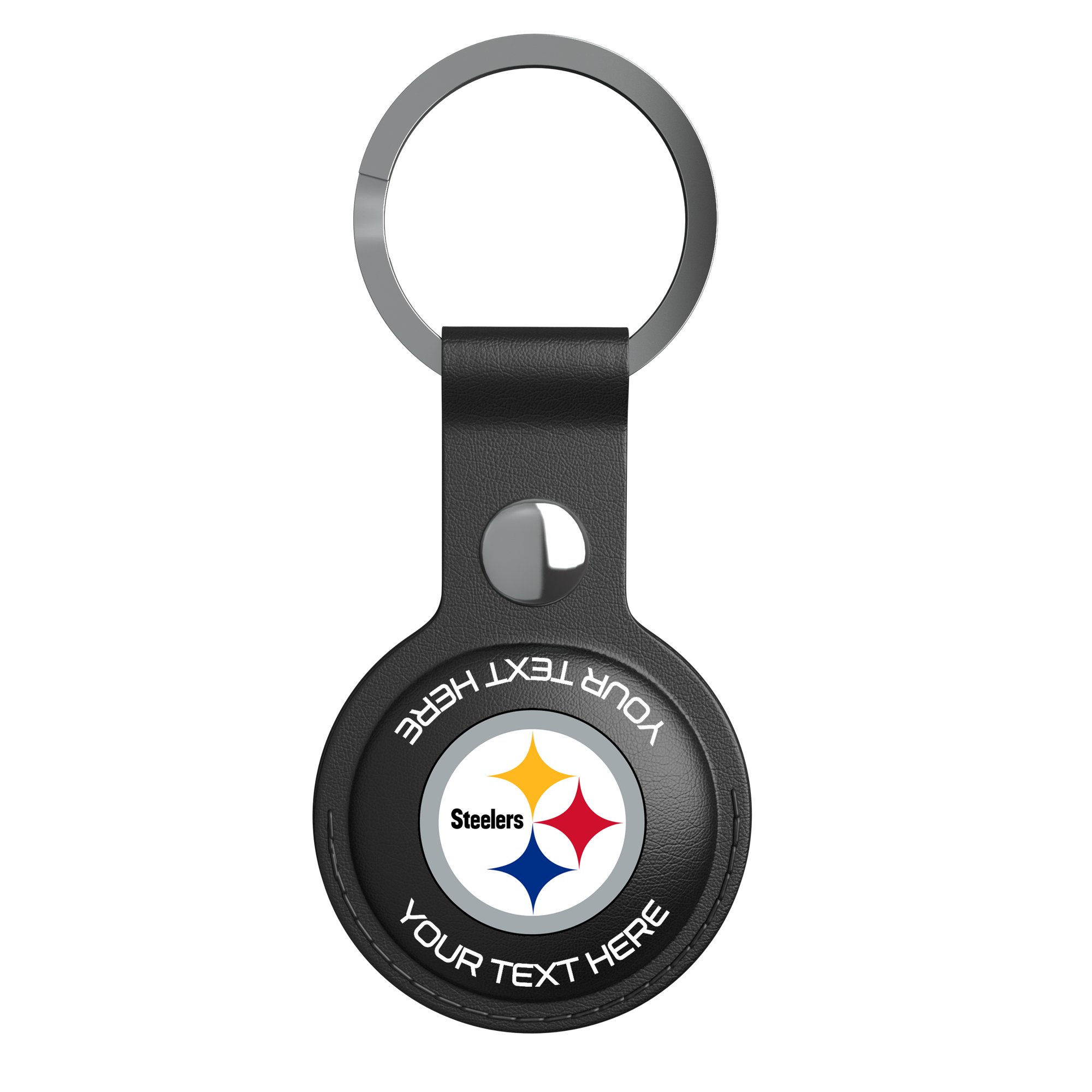 Keyscaper Black Pittsburgh Steelers Personalized AirTag Holder - Image 2
